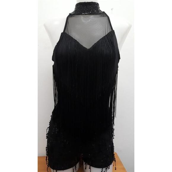 Dance Costume Kelle 6008 Large Child Royal Blue Fringe Sequin Jazz Latin Pageant - Picture 2 of 2